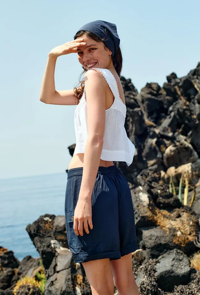 Izabel White Cotton Sleeveless Top Women Ciao Lucia Sleeveless Tops