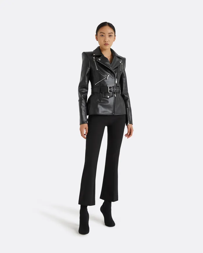 Jackets and Coats Euphemie Black Vegan Leather Jacket Black 8211 Safiyaa Women