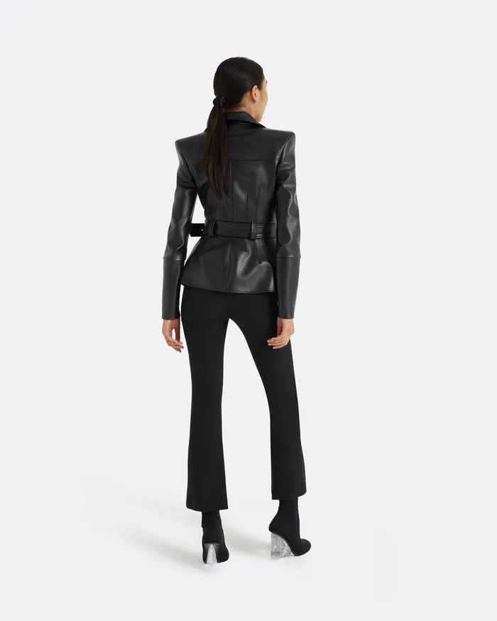 Jackets and Coats Euphemie Black Vegan Leather Jacket Black 8211 Safiyaa Women