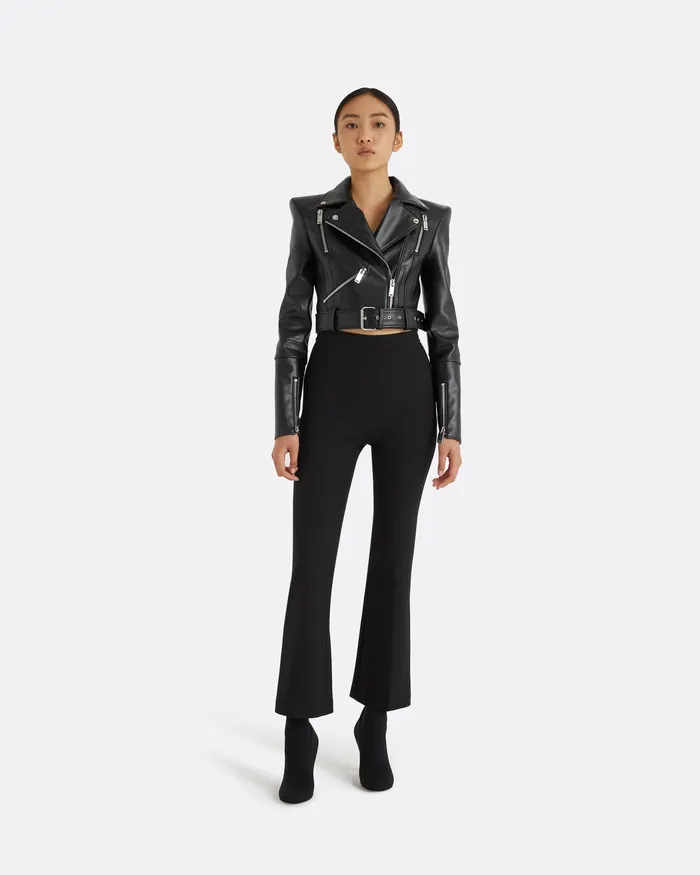 Jackets and Coats Euphemie Black Vegan Leather Jacket Black 8211 Safiyaa Women