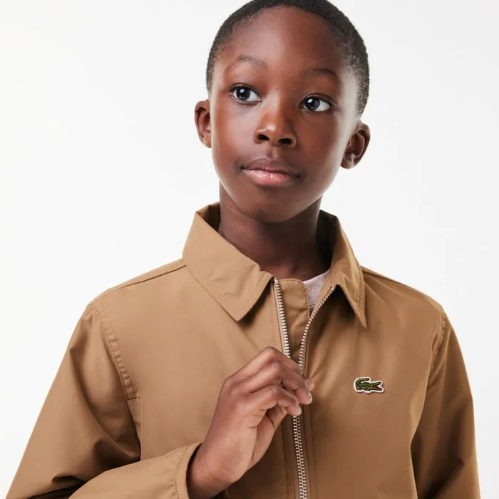 Jackets and Coats Kids Lacoste Kids039 Zipped Patch Pocket Jacket Brown Six