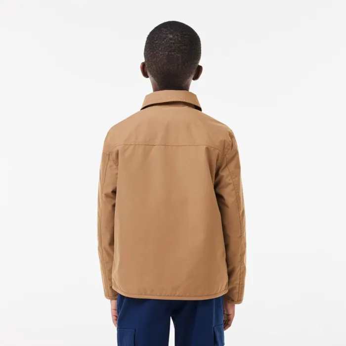 Jackets and Coats Kids Lacoste Kids039 Zipped Patch Pocket Jacket Brown Six