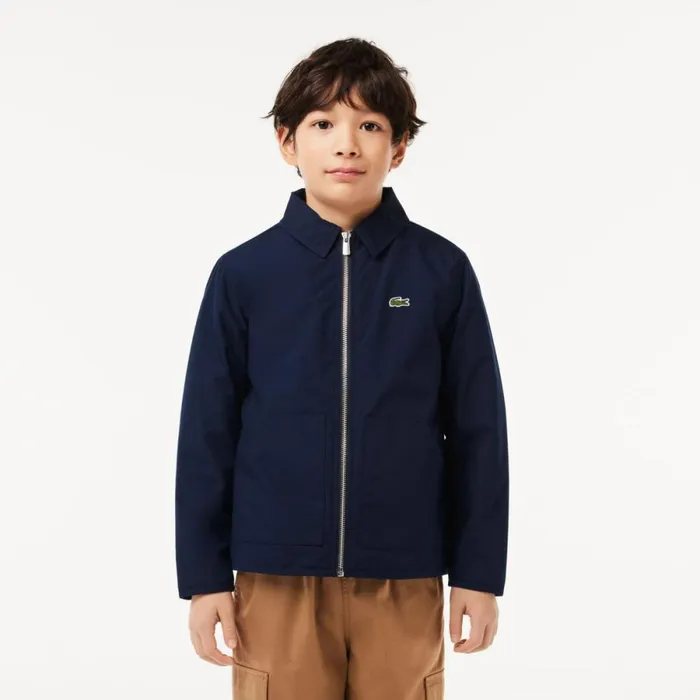 Jackets and Coats Kids Lacoste Kids039 Zipped Patch Pocket Jacket Navy Blue 166