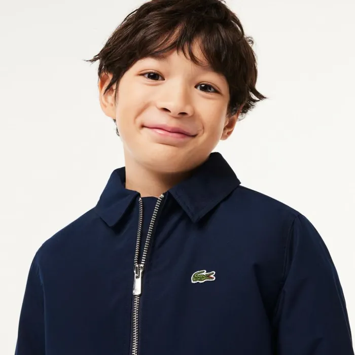 Jackets and Coats Kids Lacoste Kids039 Zipped Patch Pocket Jacket Navy Blue 166