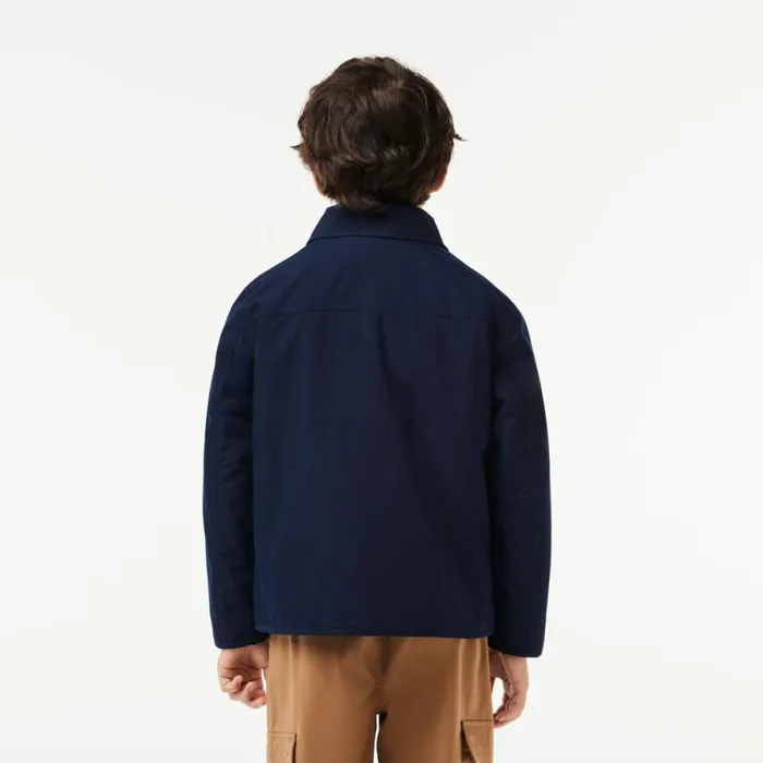 Jackets and Coats Kids Lacoste Kids039 Zipped Patch Pocket Jacket Navy Blue 166
