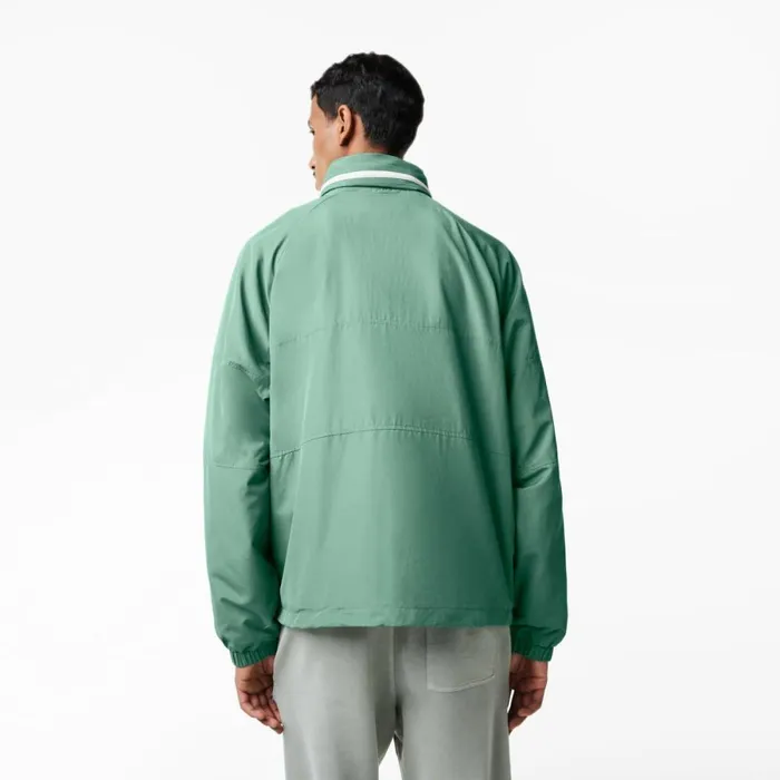Jackets and Coats Men Lacoste Men039s Detachable Hood WaterRepellent Jacket Khaki Green Kx5