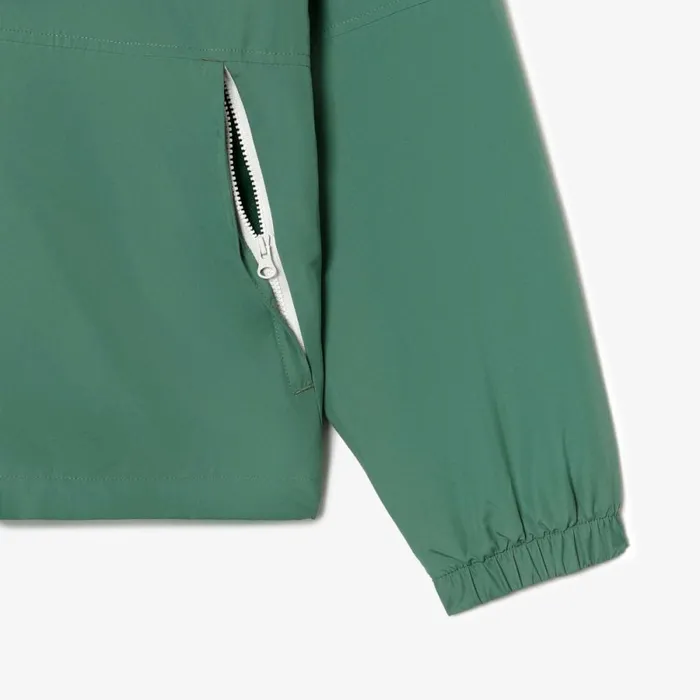 Jackets and Coats Men Lacoste Men039s Detachable Hood WaterRepellent Jacket Khaki Green Kx5