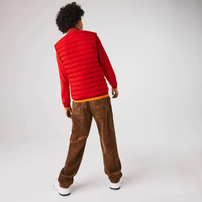 Jackets and Coats Men Lacoste Men039s Lightweight WaterResistant Puffer Coat Red 240