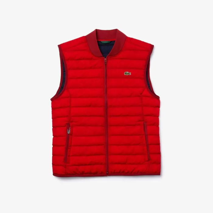 Jackets and Coats Men Lacoste Men039s Lightweight WaterResistant Puffer Coat Red 240