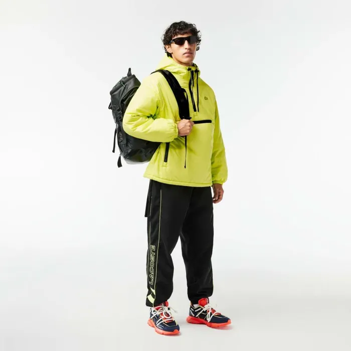 Jackets and Coats Men Lacoste Men039s Padded Popover Hooded Jacket Yellow Sli
