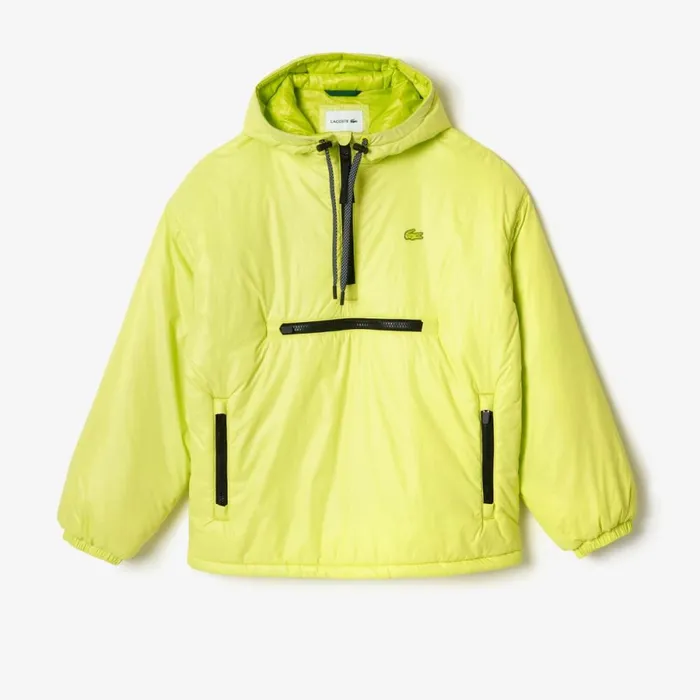Jackets and Coats Men Lacoste Men039s Padded Popover Hooded Jacket Yellow Sli