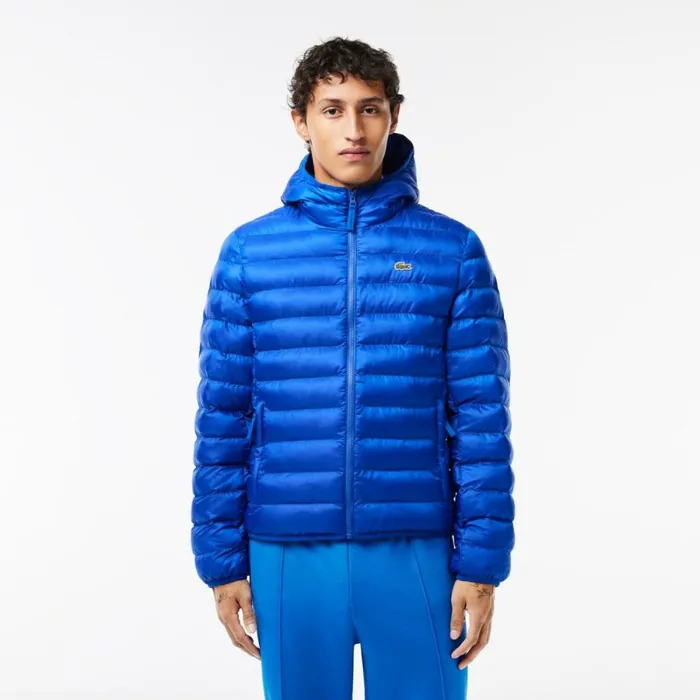Jackets and Coats Men Lacoste Men039s Quilted Jacket Gentian Blue Jq0