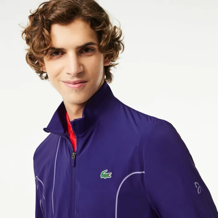 Jackets and Coats Men Lacoste Men039s SPORT X Novak Djokovic Ceremony Jacket Purple 5gm