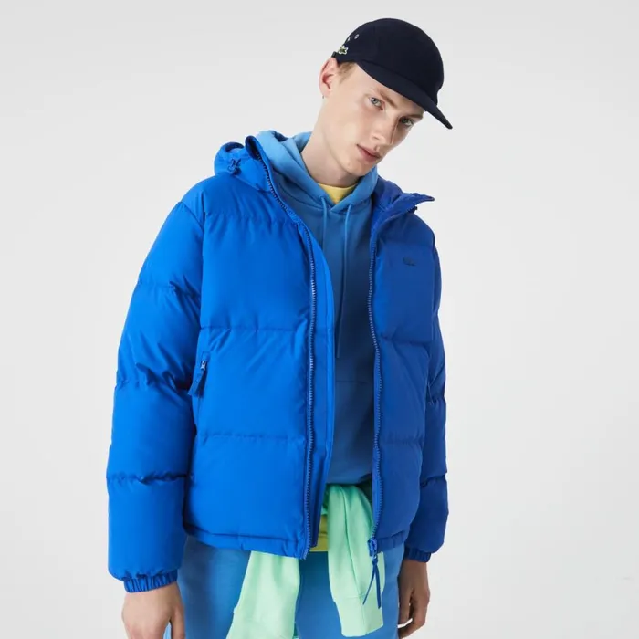 Jackets and Coats Men Lacoste Men039s WaterRepellent Puffer Jacket Blue K1q