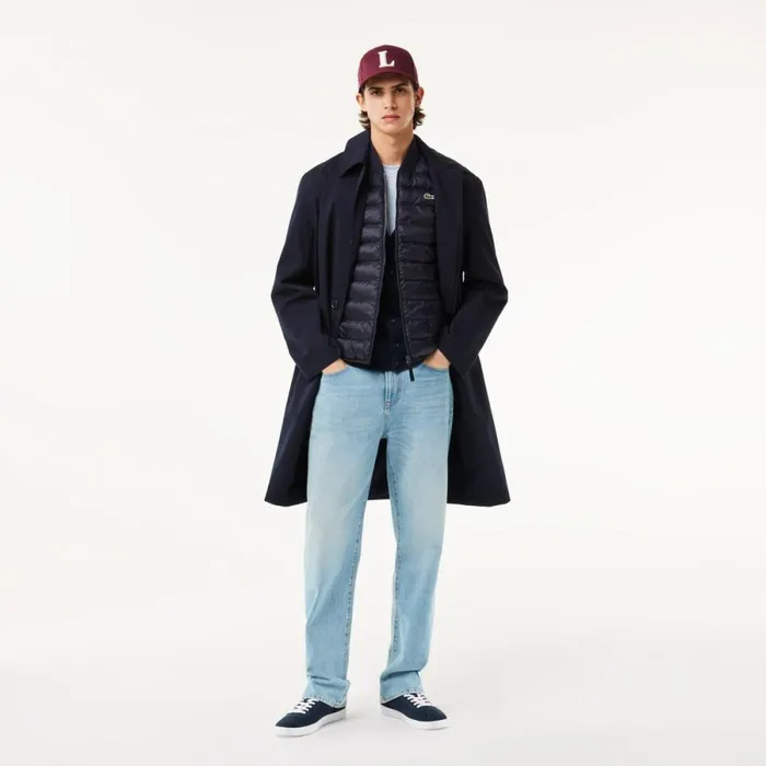 Jackets and Coats Men Lacoste Men039s WaterRepellent Puffer Vest Abysm Blue Hde