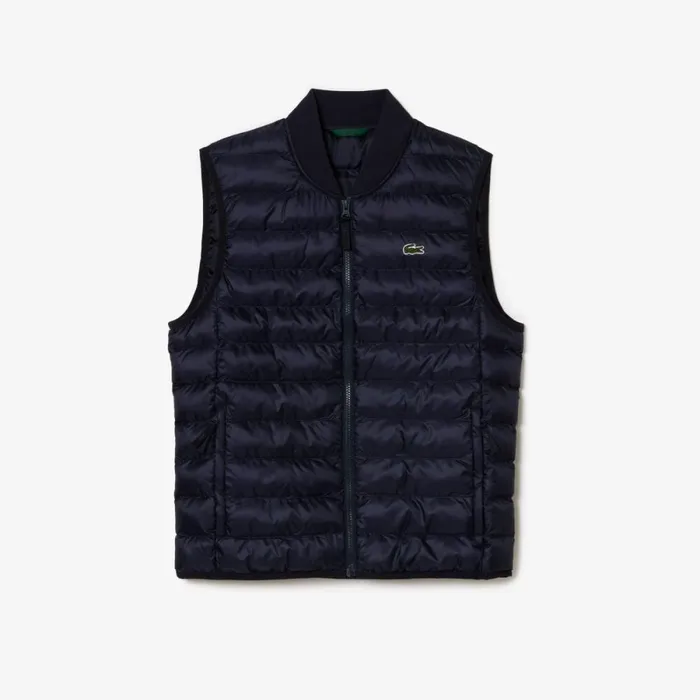 Jackets and Coats Men Lacoste Men039s WaterRepellent Puffer Vest Abysm Blue Hde