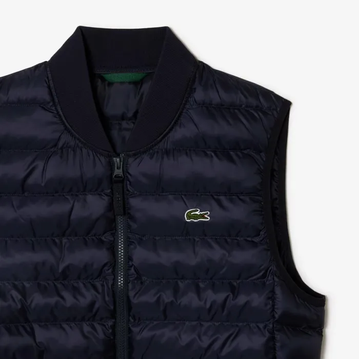 Jackets and Coats Men Lacoste Men039s WaterRepellent Puffer Vest Abysm Blue Hde