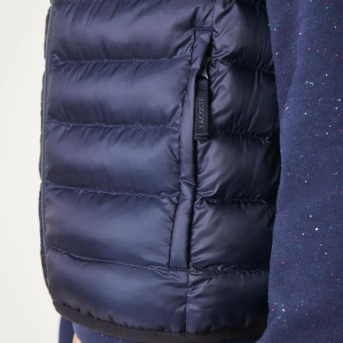 Jackets and Coats Men Lacoste Men039s WaterRepellent Puffer Vest Abysm Blue Hde