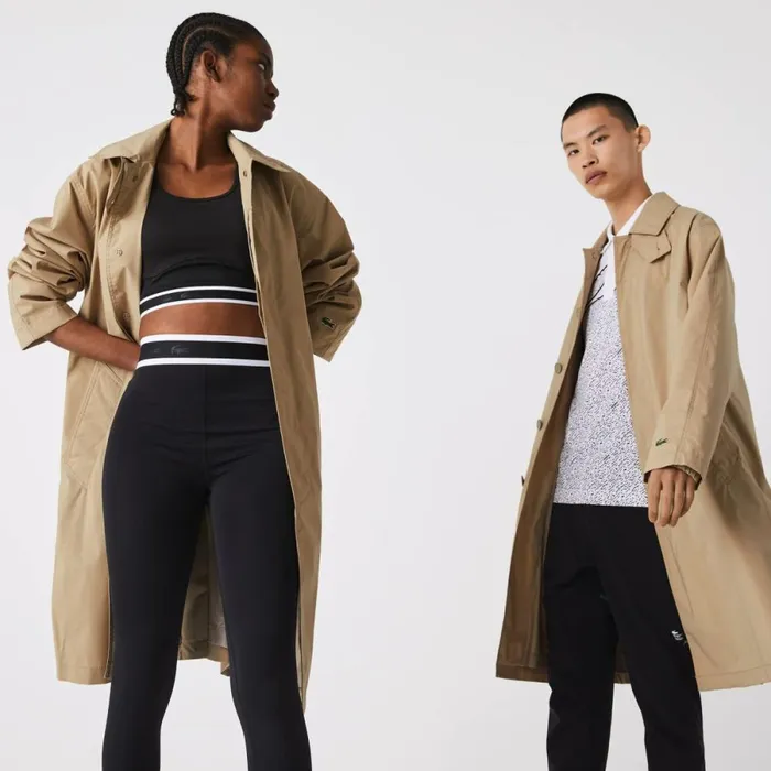 Jackets and Coats MenWomen Lacoste Unisex Long Light WaterResistant Buttoned Parka Beige C5u