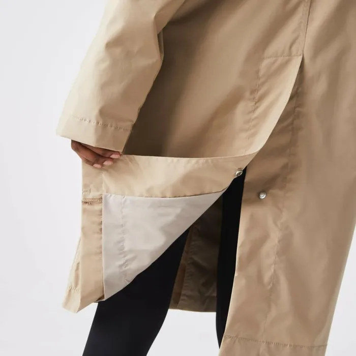 Jackets and Coats MenWomen Lacoste Unisex Long Light WaterResistant Buttoned Parka Beige C5u