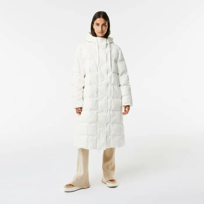Jackets and Coats MenWomen Lacoste Women039s WaterRepellent Long Jacket White 70v