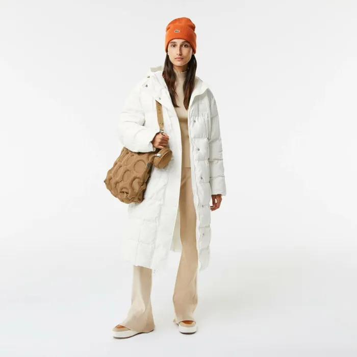 Jackets and Coats MenWomen Lacoste Women039s WaterRepellent Long Jacket White 70v