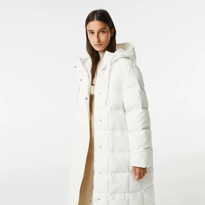 Jackets and Coats MenWomen Lacoste Women039s WaterRepellent Long Jacket White 70v