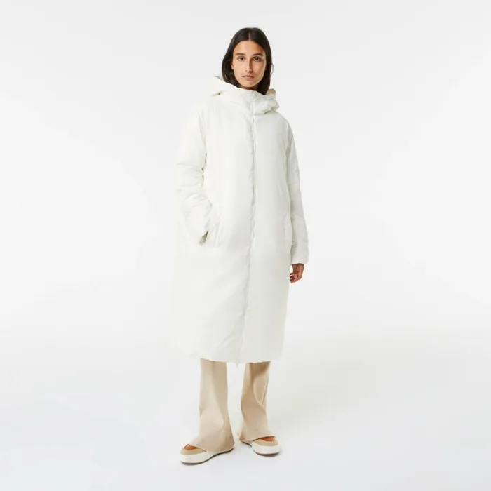 Jackets and Coats MenWomen Lacoste Women039s WaterRepellent Long Jacket White 70v