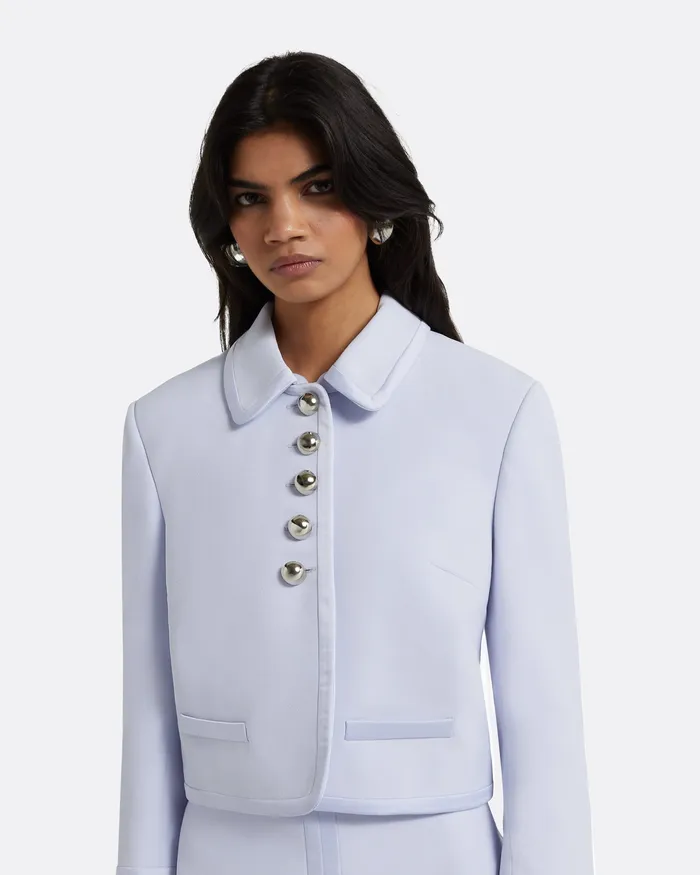 Jackets and Coats Safiyaa Women Niina Silk Blue Jacket Silk Blue