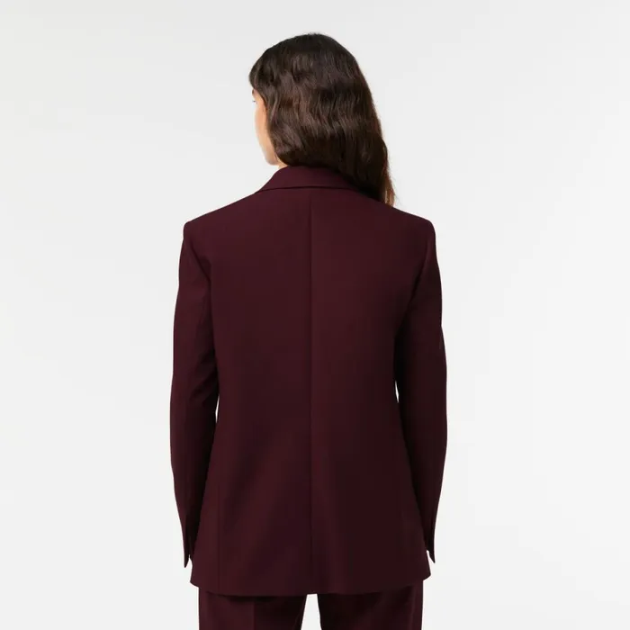 Jackets and Coats Women Lacoste Lacoste X EleVen By Venus Stretch Wool Blazer Bordeaux L7b