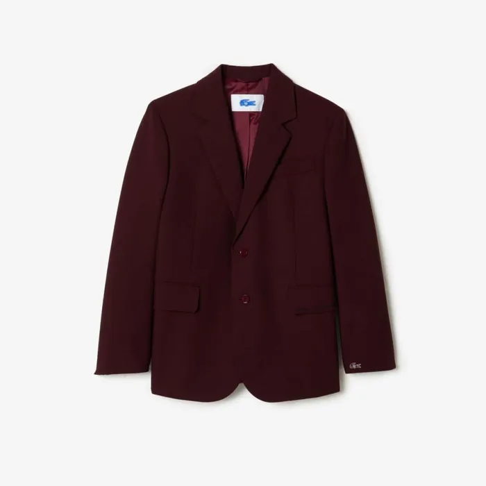 Jackets and Coats Women Lacoste Lacoste X EleVen By Venus Stretch Wool Blazer Bordeaux L7b