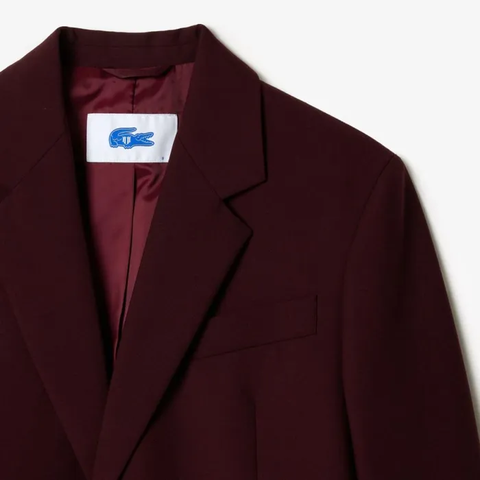 Jackets and Coats Women Lacoste Lacoste X EleVen By Venus Stretch Wool Blazer Bordeaux L7b