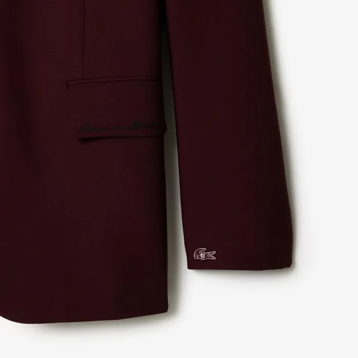 Jackets and Coats Women Lacoste Lacoste X EleVen By Venus Stretch Wool Blazer Bordeaux L7b