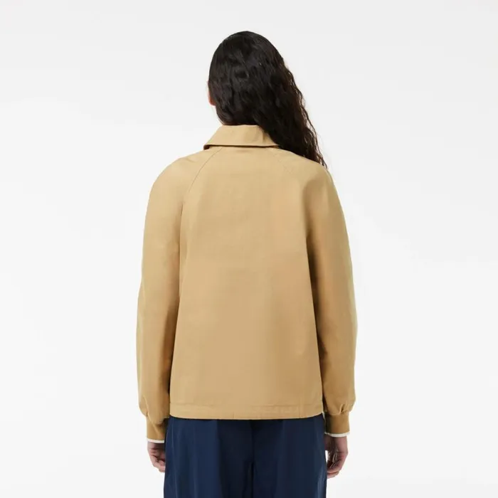 Jackets and Coats Women Lacoste Women039s Oversized Embroidered Jacket Beige Ixq