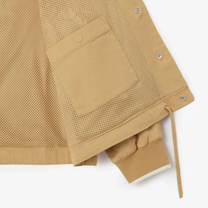 Jackets and Coats Women Lacoste Women039s Oversized Embroidered Jacket Beige Ixq