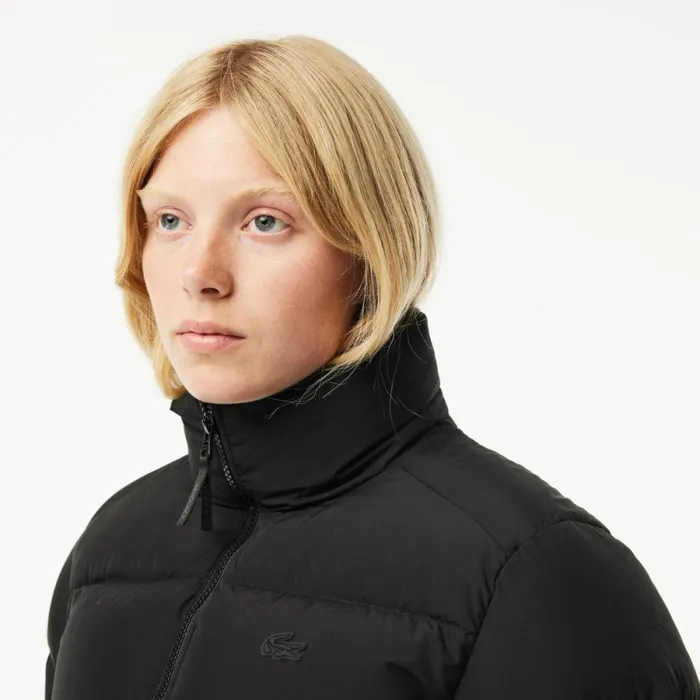 Jackets and Coats Women Lacoste Women039s Stowable Hood Puffer Jacket Black 031