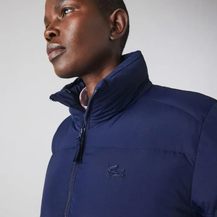 Jackets and Coats Women Lacoste Women039s Stowable Hood Puffer Jacket Navy Blue 166