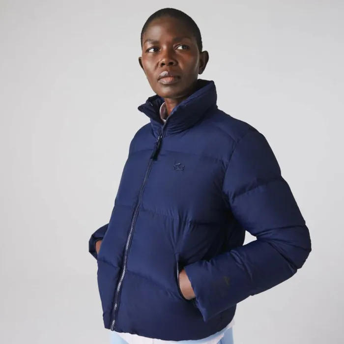 Jackets and Coats Women Lacoste Women039s Stowable Hood Puffer Jacket Navy Blue 166