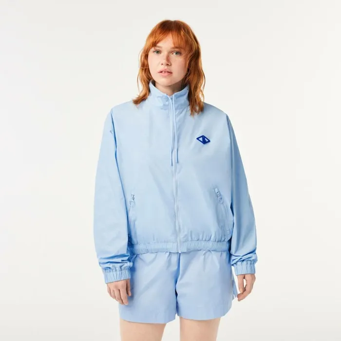 Jackets and Coats Women Lacoste Womens Monogram Track Jacket Pastel Blue Hbp