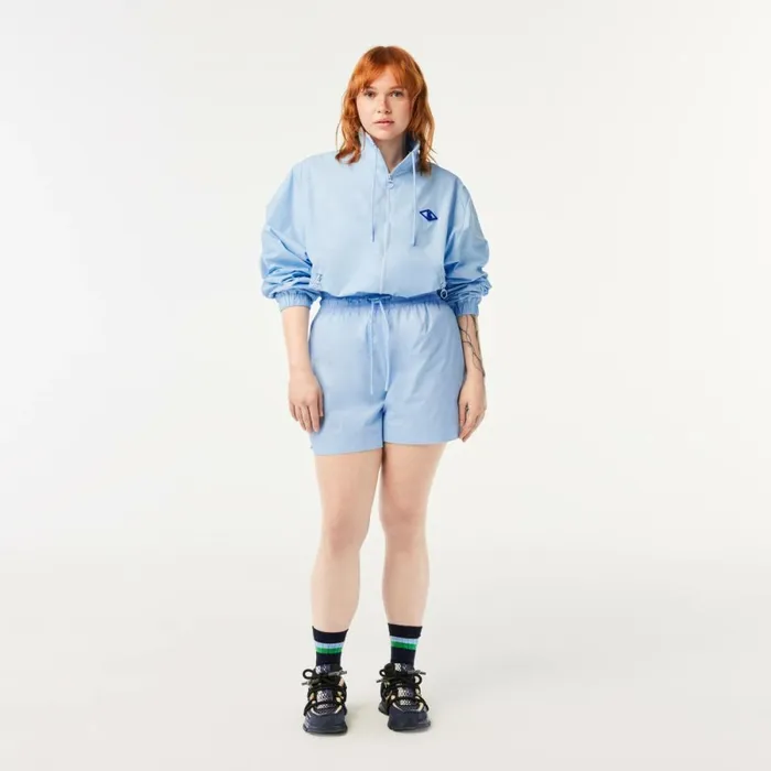 Jackets and Coats Women Lacoste Womens Monogram Track Jacket Pastel Blue Hbp