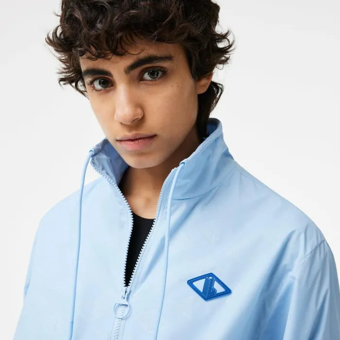Jackets and Coats Women Lacoste Womens Monogram Track Jacket Pastel Blue Hbp