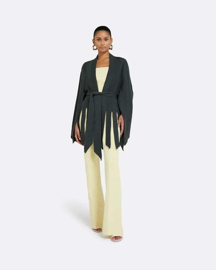 Jackets and Coats Yara Grey Melange Knit Grey Melange Safiyaa Women