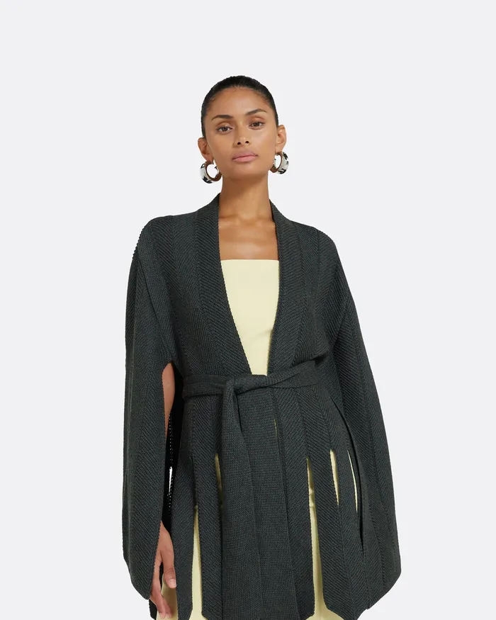 Jackets and Coats Yara Grey Melange Knit Grey Melange Safiyaa Women