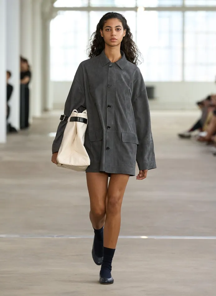 Jackets and Outerwear Women Tibi Cassiterite Suede Carcoat