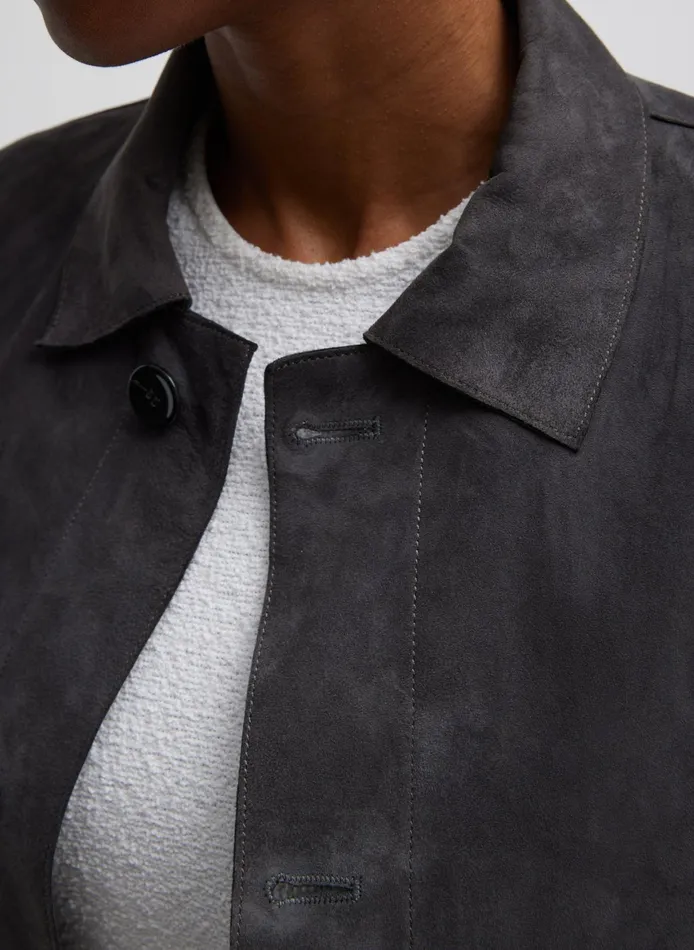 Jackets and Outerwear Women Tibi Cassiterite Suede Carcoat