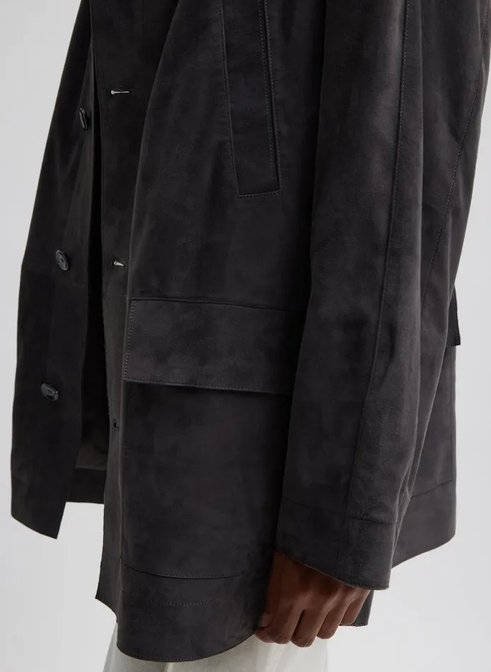 Jackets and Outerwear Women Tibi Cassiterite Suede Carcoat