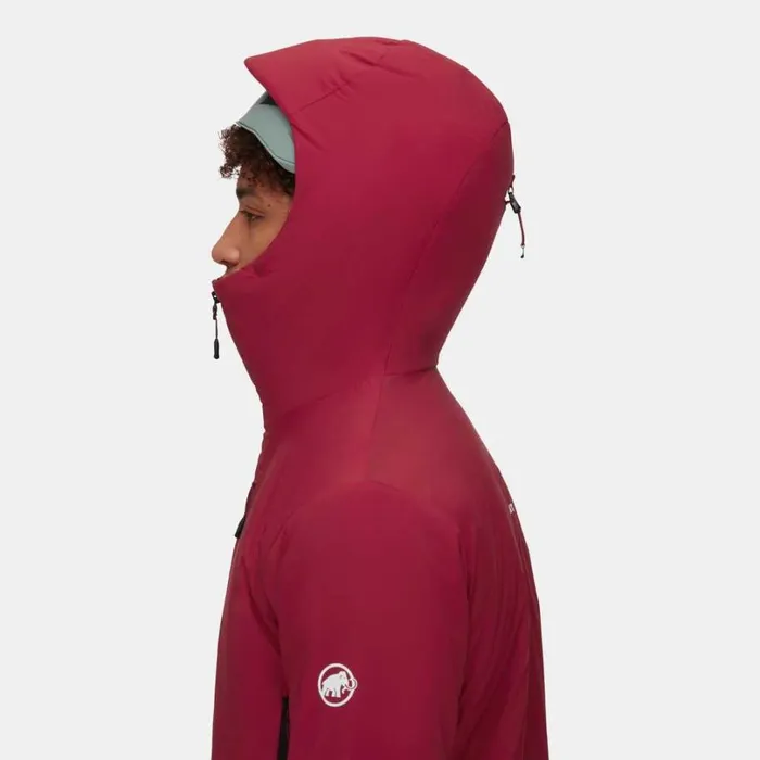 Jackets and Vests Men Mammut Rime IN Flex Hooded Jacket Blood Red