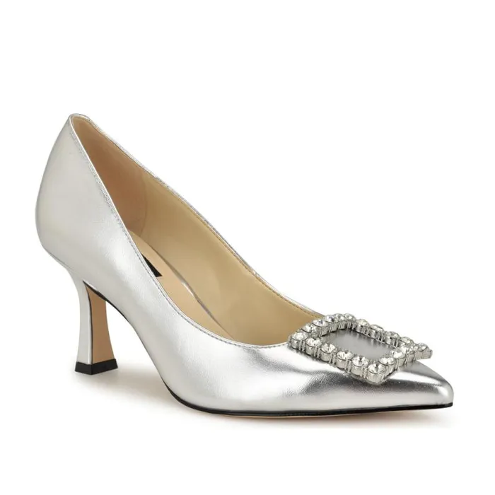Jaquee Embellished Dress Pumps Silver Women Nine West Heels Jaquee Embellished Dress Pumps Silver Women Nine West Heels
