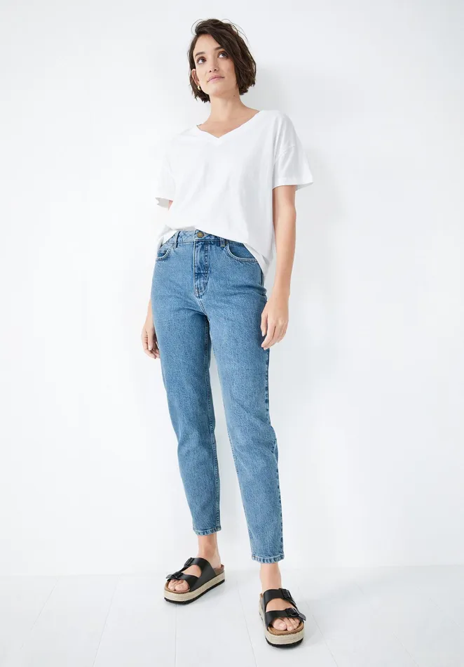 Jeans Women Hush Frieda Mom Jeans Mid Blue Authentic