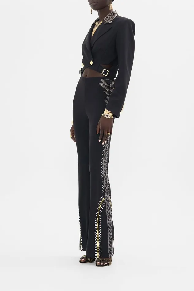 JERSEY FLARE PANT 8211 BLACKGOLD THEY CALLED HER NEFERTARI They Called Her Nefertari Womens Camilla Pants